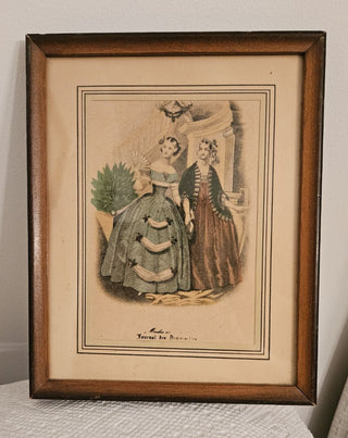 Vintage French Fashion Magazine Framed Prints SET OF 2
