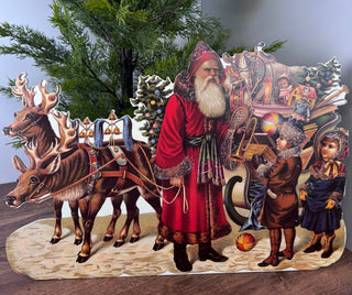 20" Vintage Inspired Santa with Toy-Packed Sleigh Dummy Board