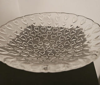 Italian Glass Bowl Adorned with Hearts