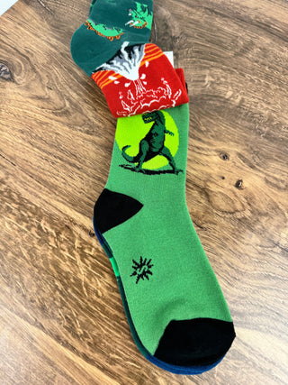 3 Pack Dinosaur Days Junior Crew Sock | Glow in the Dark | Sock it to Me