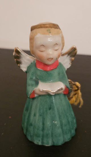 Vintage Christmas Singing Angel Bell - Green