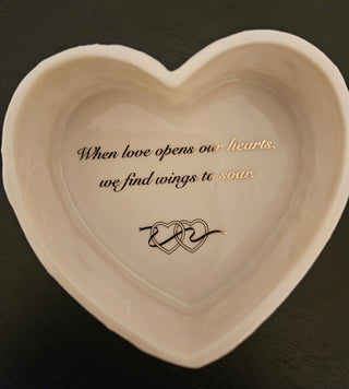 Lenox Heart-Shaped Porcelain Box with Doves & 24 Karat Gold Trim