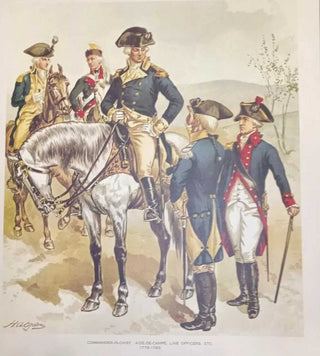 RARE - Early American Military Prints - Uniforms of Colonel uniforms, Lithograph Prints of watercolors FIRM