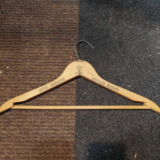 Antique Wooden Advertising Clothes Hanger - Sheraton Hotels Chicago