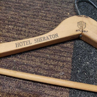 Antique Wooden Advertising Clothes Hanger - Sheraton Hotels Chicago