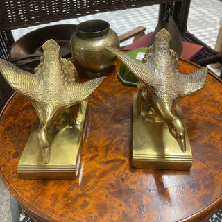 Goose J.B. Metal Bookends by Jennings Brothers Mfg 1930's - 5.5"W x 6"D x 5"T