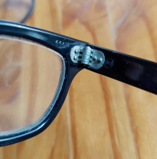 1950s Criss U.S.A. Horn-rimmed Eyeglasses, Frames Black 44-19 5 1/2" RARE (T&M) (Wire Cutters in 888 folder)