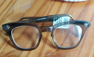 1950s Bosch & lombe 5 1/5 eyeglasses with horned rim, 44 22. - AS IS (T&M) (Wire Cutters in 888 folder)