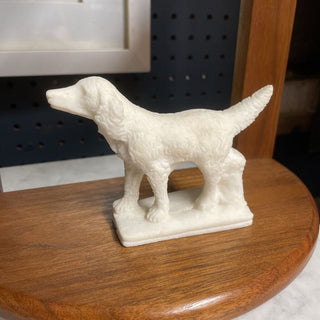 Vintage English Setter Pointing Hunting Dog Sand Figurine - 4.5"W x 4"T