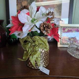 Holiday Floral in Mercury Glass Vase