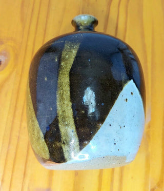 1970 Earth tone Glazed Stoneware Studio Pottery Vase signed HORTON 70