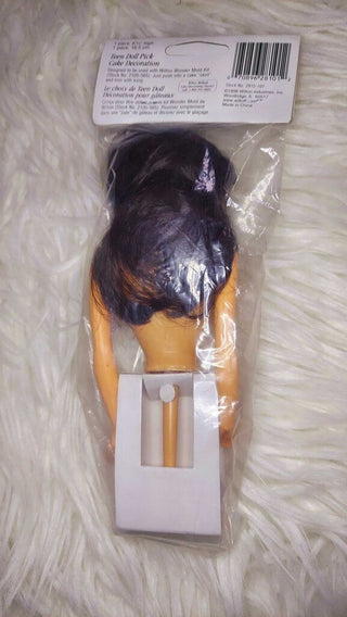 Sealed, Wilton Teen Doll Pick, dark hair, Cake Decoration, 1974 Hong Kong Doll,1998 Wilton.