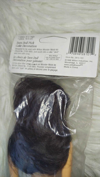 Sealed, Wilton Teen Doll Pick, dark hair, Cake Decoration, 1974 Hong Kong Doll,1998 Wilton.