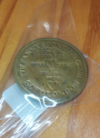 "The Fanny Sporting Club" BRASS TOKEN SoHo London, collectible coin