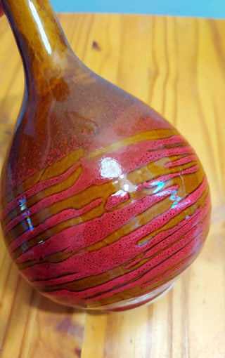 1960's Lava Beach At Sunset Toned Glazed Bud Art Vase - Studio Art Pottery - 61246 Signed