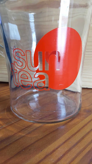 Vintage mod Sun Tea glass pitcher with ice lip FIRM