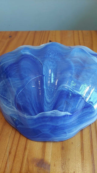 Open Clam Shell, Artisan Hand Crafted Glass Bowl, Home Accents