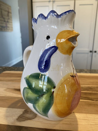 Ceramic hand-painted Chicken Pitcher
