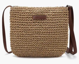 Boho straw crossbody shoulder purse FIRM