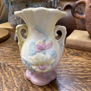 Hull Art Pottery 5" Double Handled Vase Magnolia #13