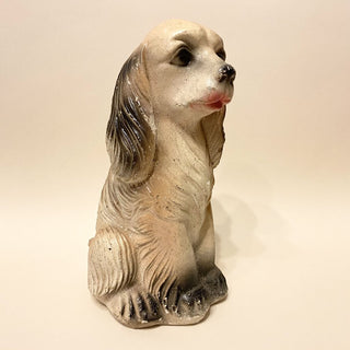 Vintage Chalkware Spaniel Dog Beige/Brown 6.75x3.25x4