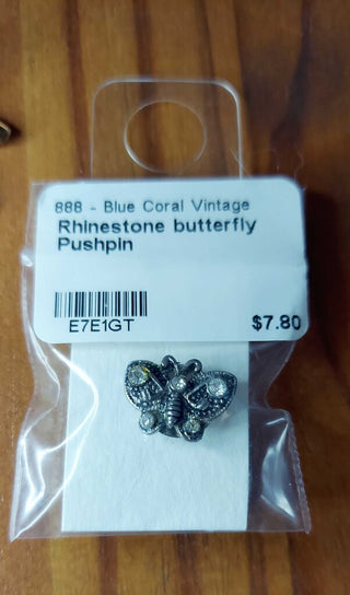 Rhinestone butterfly Pushpin