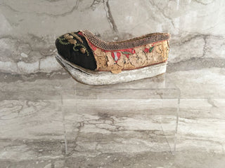 Antique Chinese child's Xiuhua shoe, 6.5 x 2 x 2.5", CH