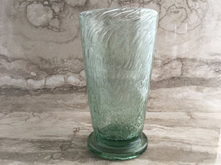 Mouth blown bubble glass vase, 5 x 8.75", CH