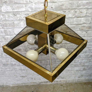 4 Bulb Brass Chandelier with Chain
