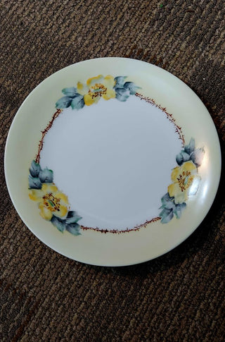 Yellow Floral 8" plate by T & V (Tressemanes & Vogt) Limoges French (T&M) FIRM