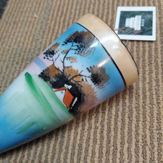Lusterware Hand Painted Lake Scene - Japan vase Wall Pocket FIRM (T&M)