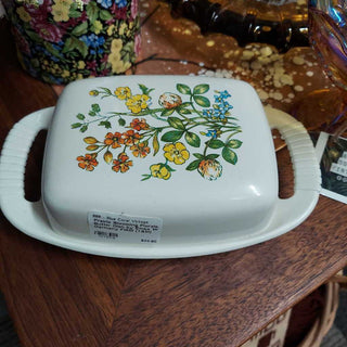 Prairie Blooming Florals Butter Dish by Emsa W Germany FIRM (T&M)