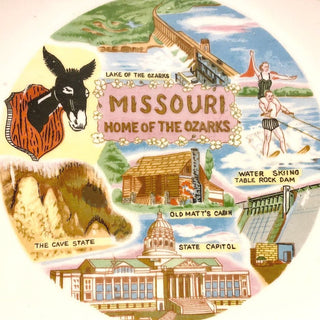Vintage Missouri Souvenir Plate 8"