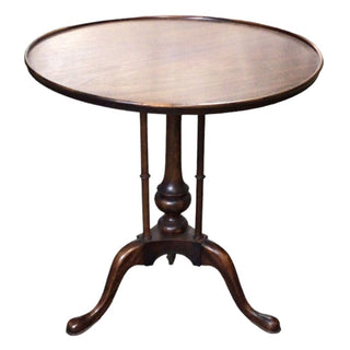 Antique Solid Wood Round Tripod Side Table
