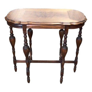 Antique Solid Wood Carved Side Table