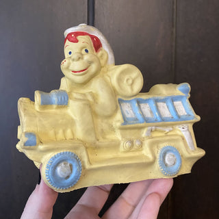 Vintage Howdy Doody Firefighter Squeak Toy 5x5.75x2