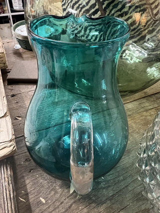 Blue Glass Moroccan Pitcher