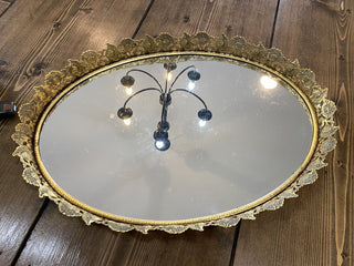 16.5" Oval Mirrored Perfume Tray