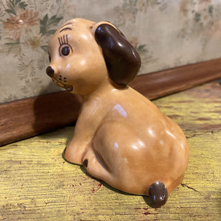Vintage Ceramic Puppy Figurine 3x3.5x2