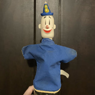 Vintage Clown Hand Puppet Toy 11x7x2