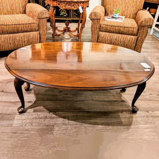 Drop Leaf Mahogany Coffee Table with Queen Anne legs