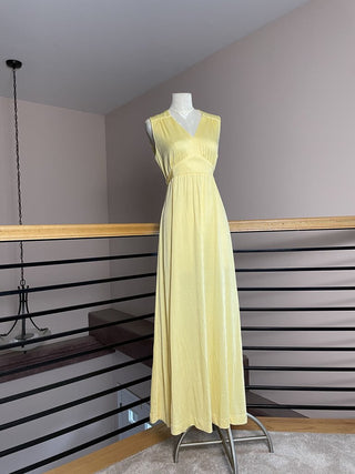 1970s Buttercup Yellow Maxi