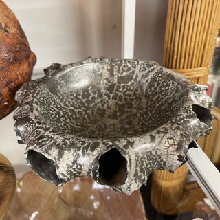 Handmade ceramic textured & glazed large bowl