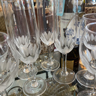 Set of 4 crystal flute glasses