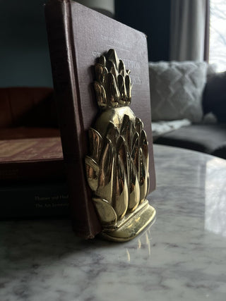 Newport Cast Brass Pineapple Bookend 6.5"h x 4.5"w