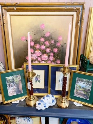 Large Vintage Pink Flowers Original Oil Painting 31.25" x 27" | CA