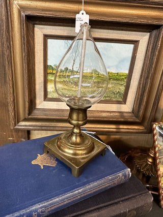 Small Brass and Glass Oil Lamp