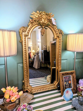 Org. Price $1500, Beautiful Louis 16th Gold Mirror (37"h x 20"w x 2.5"d)