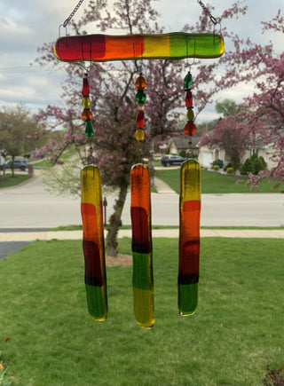 fused glass-102 Wind chime-FIRM