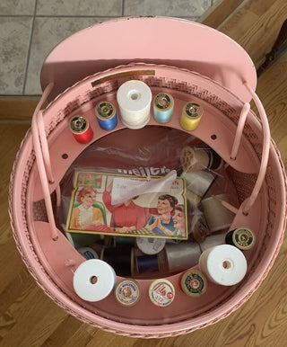 Vintage Princess Sewing Basket w/notions-FIRM